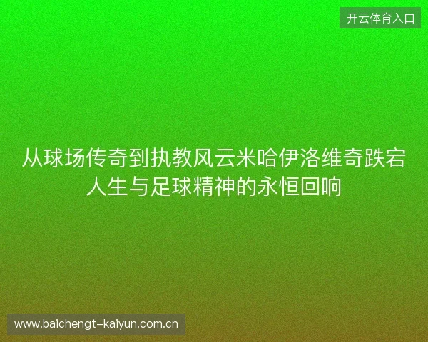 从球场传奇到执教风云米哈伊洛维奇跌宕人生与足球精神的永恒回响